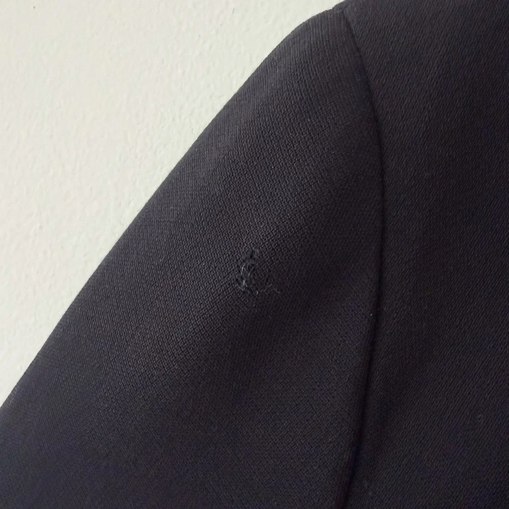 Lauren Ralph Lauren Navy Blue Tailored Blazer Crest Wool Size 10 Double Breasted - Picture 11 of 16